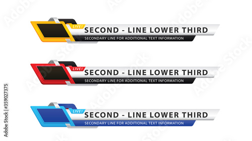 Vector  lower third or television news bar design template isolated on white background