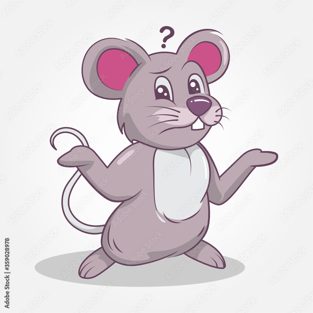 Mouse cute illustration hand-drawn style