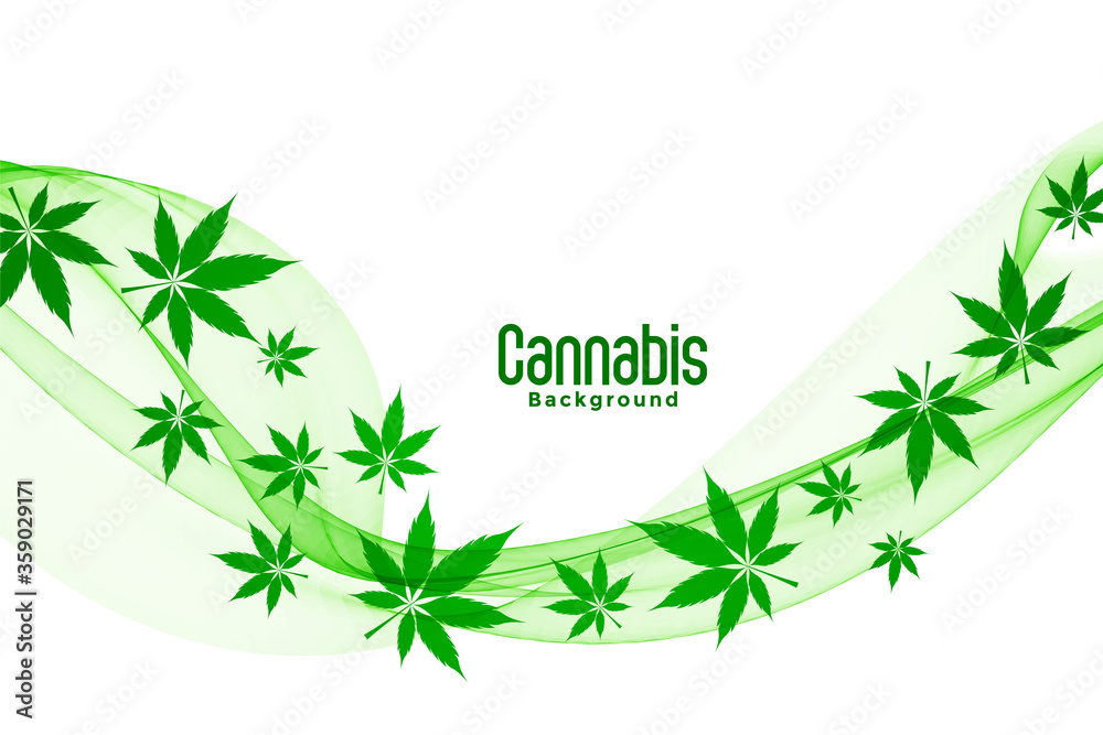 floating green cannabis marijuana leaves background design