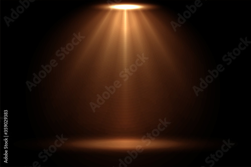focus spotlight effect display in warm color