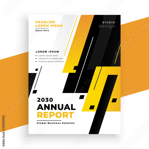 stylish yellow annual report business brochure design template