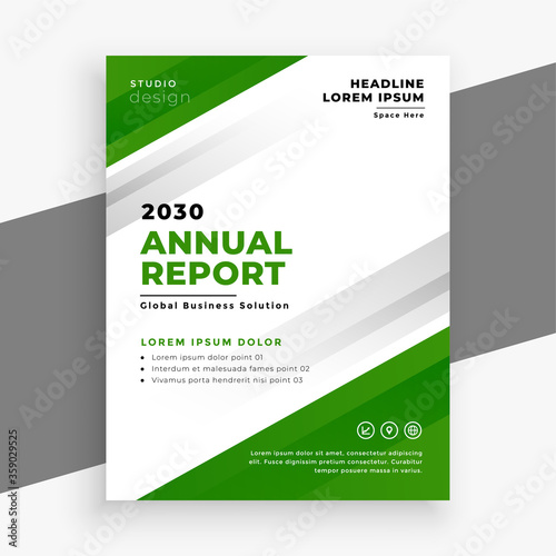green annual report business brochure template design