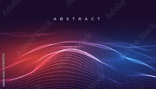 digital glowing abstract wavy lines background design