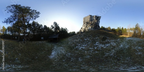 Limestone Rocks in The Forest HDRI Panorama