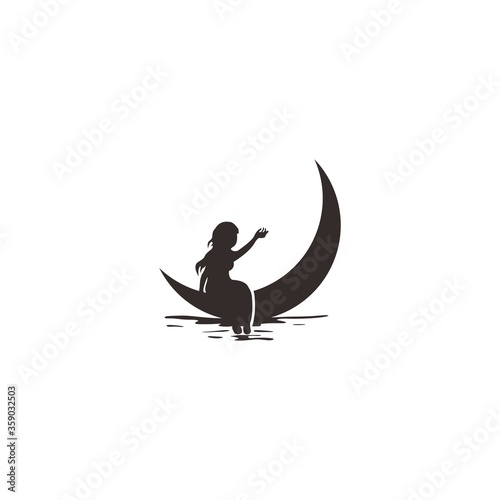 moon logo simple free vector