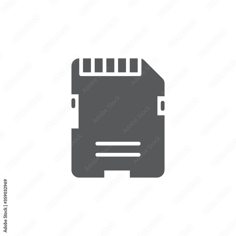 Memory card vector icon symbol storage isolated on white background Memory card vector icon symbol storage isolated on white background