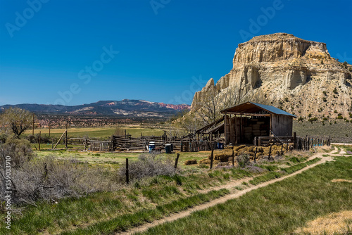 A view towards a ranch on the way to Bryce Canyon, Utah in Springtime © Nicola
