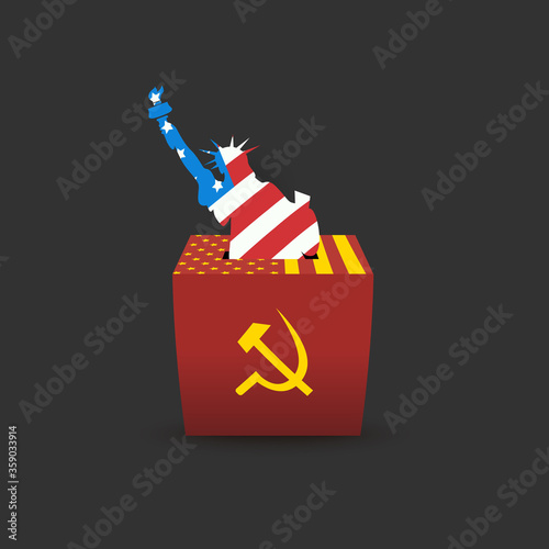 USA election of socialism. Vector image concept