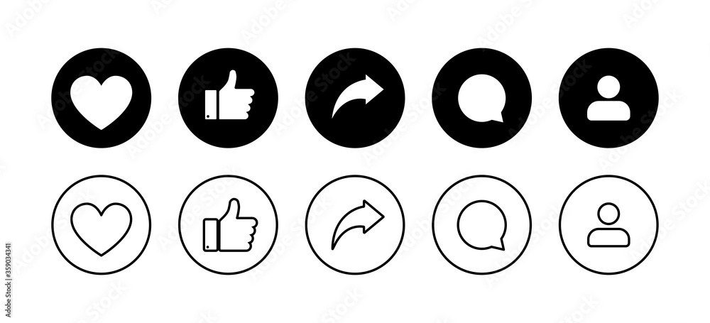 Socila media, heart, like, share, comment linear icon. Social media vector isolated linear sign. Stock vector elements. Socila media, heart, like, share, comment linear icon. Social media vector isolated linear sign. Stock vector elements.