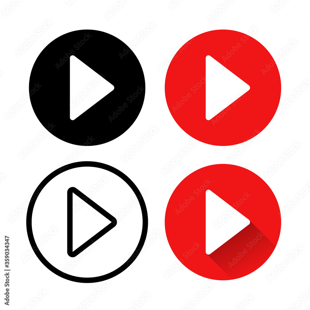 Play button icon. Vector web isolated elements. Video Audio Player Navigate Symbol. Play button icon. Vector web isolated elements. Video Audio Player Navigate Symbol.