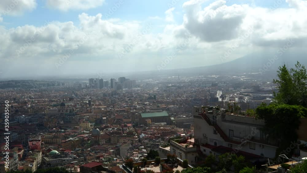 Panorama of Historic city of Naples, Italy Downtown Cityscape, Time-lapse 4k Panorama of Historic city of Naples, Italy Downtown Cityscape, Time-lapse 4k
