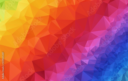 Abstract multi colored polygon, low polygon background. Transfusion of color. All the colors of the rainbow. Multicolor.Low poly style. Geometric Pattern.