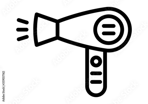 gz794 GrafikZeichnung - german - Föhn: Haare föhnen - Piktogramm - english - hairdryer - hair dryer icon / pictogram - DIN A1 A2 A3 A4 - g9754