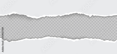 Rip white paperon transparent background with space for text photo