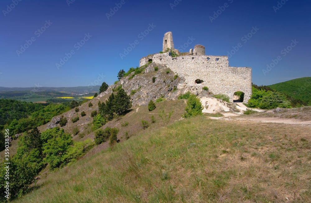 Historical castle Cachtice. Slovakia. Tourist attraction, tourism destination. Slovak historical castles, chateaus and churches.