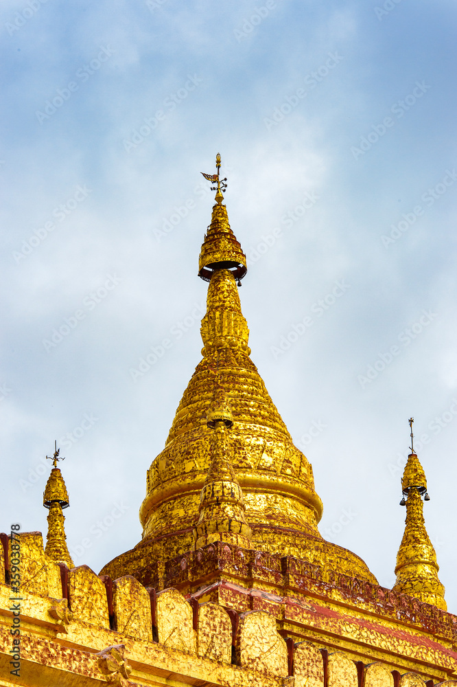It's Shwezigon Pagoda, Bagan Archaeological Zone, Burma. One of the main sites of Myanmar.
