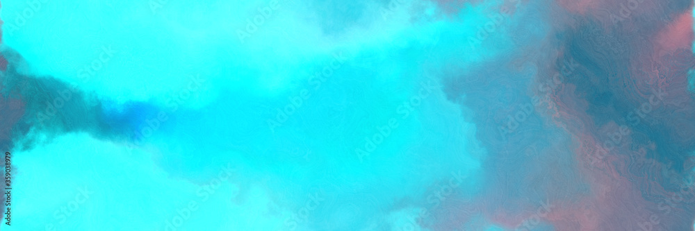 abstract watercolor background with watercolor paint with turquoise, blue chill and light slate gray colors