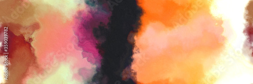 abstract watercolor background with watercolor paint with dark salmon, very dark blue and beige colors. can be used as web banner or background