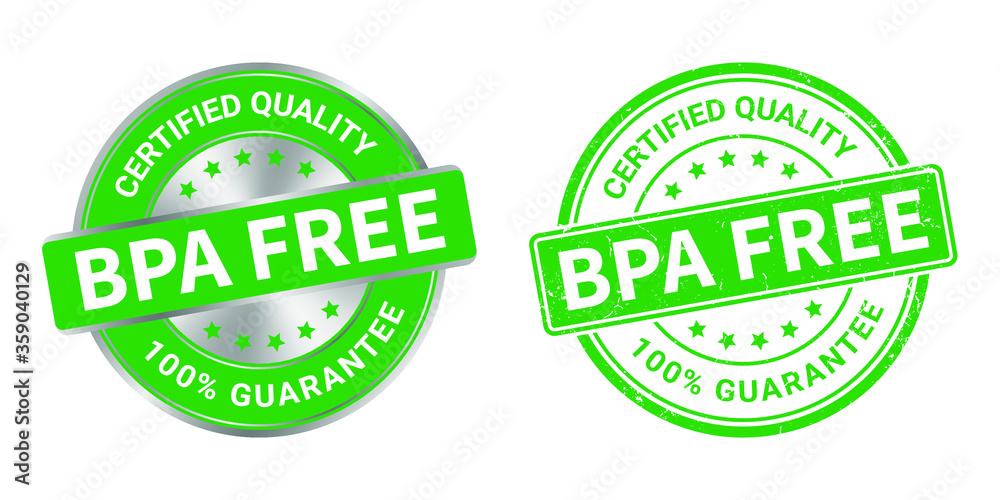 BPA free vector grunge stamp and silver label BPA free vector grunge stamp and silver label