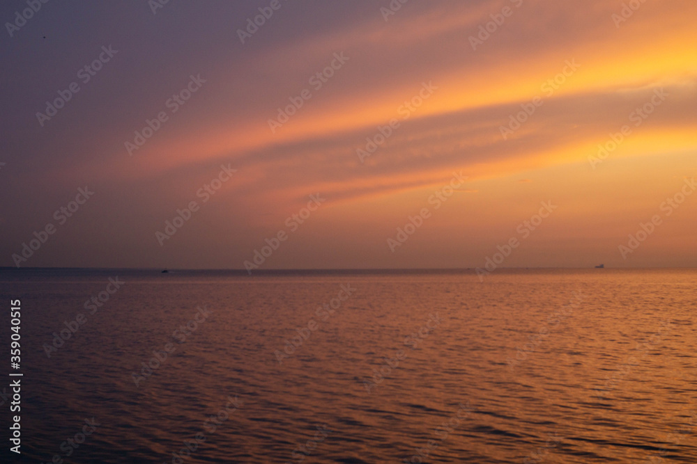 evening sunset over the sea