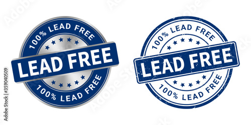 lead free vector grunge stamp and silver label