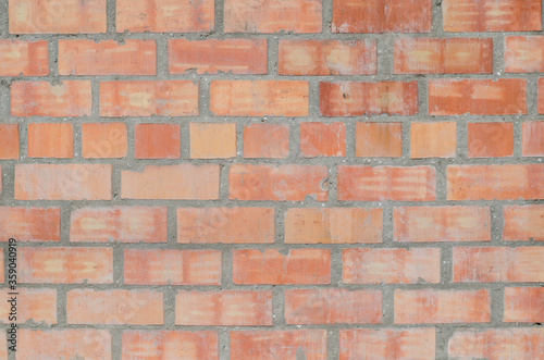 Brick wall. Red brick. Structure.