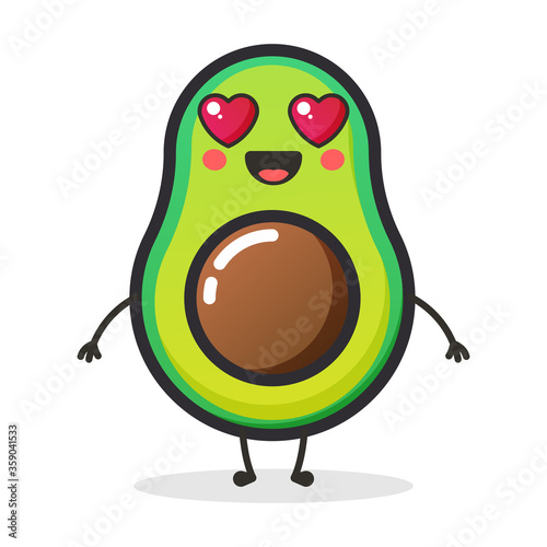 Cute Avocado fruit character for illustration or mascot.