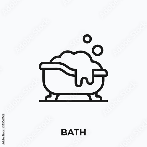 bath icon vector. bath sign symbol