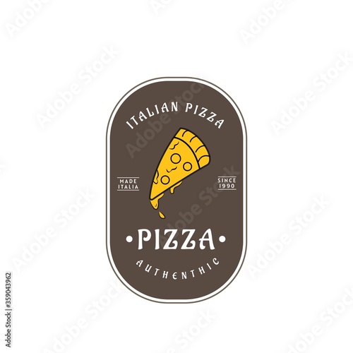 Pizzeria logo template. Vector emblem for cafe, restaurant or food delivery service. vector illustrations. 