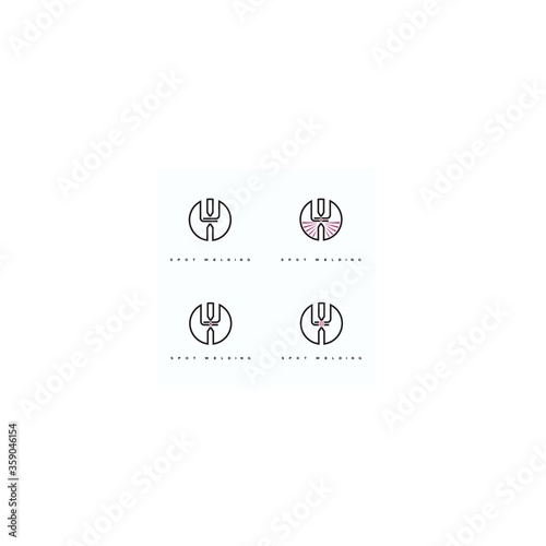 
illustration consisting of the image of the welding machine in the form of a symbol or logo