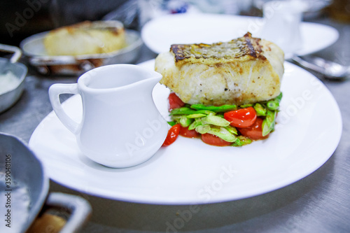 Fototapeta Naklejka Na Ścianę i Meble -  grilled fish and vegetables 