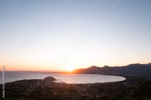 Sunrise over Calvi Bay and citadel in Corsica © Jon Ingall