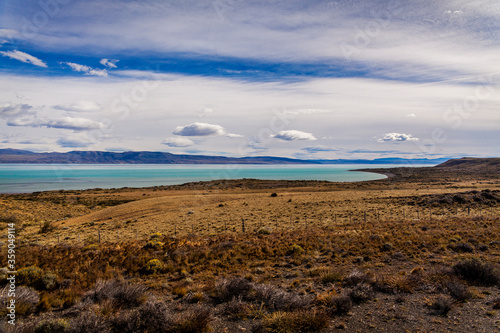 field lake sky and mountains