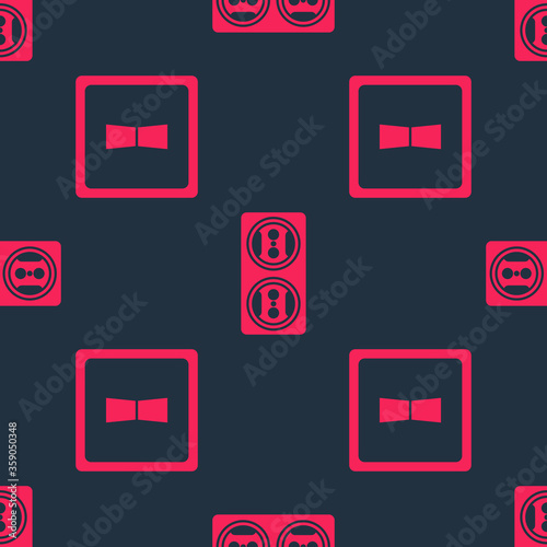 Set Electric light switch and Electrical outlet on seamless pattern. Vector