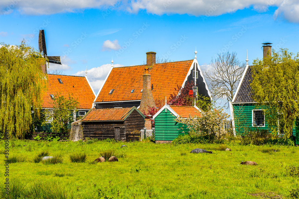 It's House in Zaanse Schans, quiet village in Netherlands