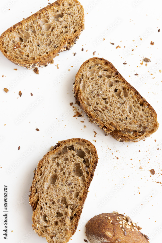 Homemade whole wheat crusty bread, healthy eating Homemade whole wheat crusty bread, healthy eating