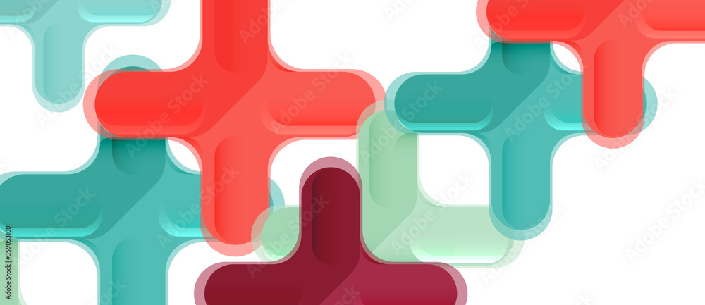 Glossy multicolored plastic style cross composition, x shape design, techno geometric modern abstract background. Trendy abstract layout template Glossy multicolored plastic style cross composition, x shape design, techno geometric modern abstract background. Trendy abstract layout template