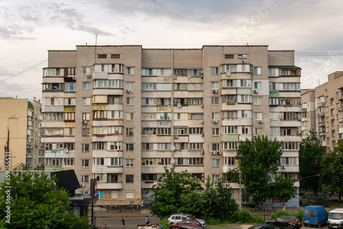 Kiev (Kyiv), Ukraine - June 20, 2020: Residential building which was built in 1988
