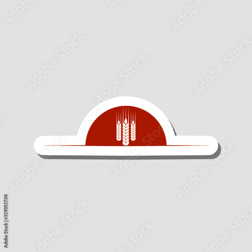 Wheat sticker icon in trendy design style isolated on gray background