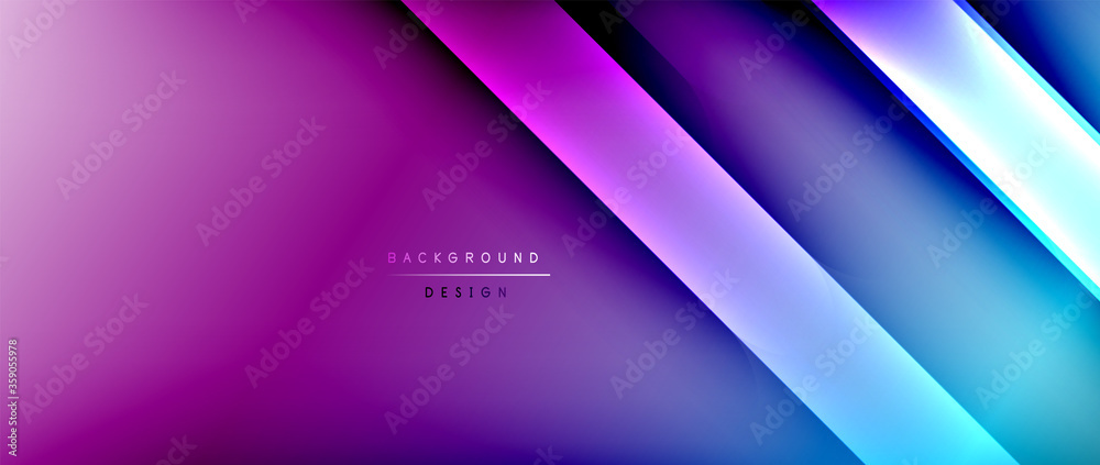 Bright gradient neon lines abstract background