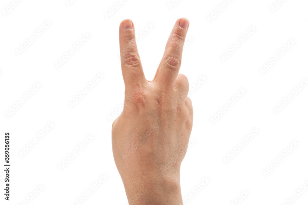 Male hand isolated on white background. Male hand isolated on white background.