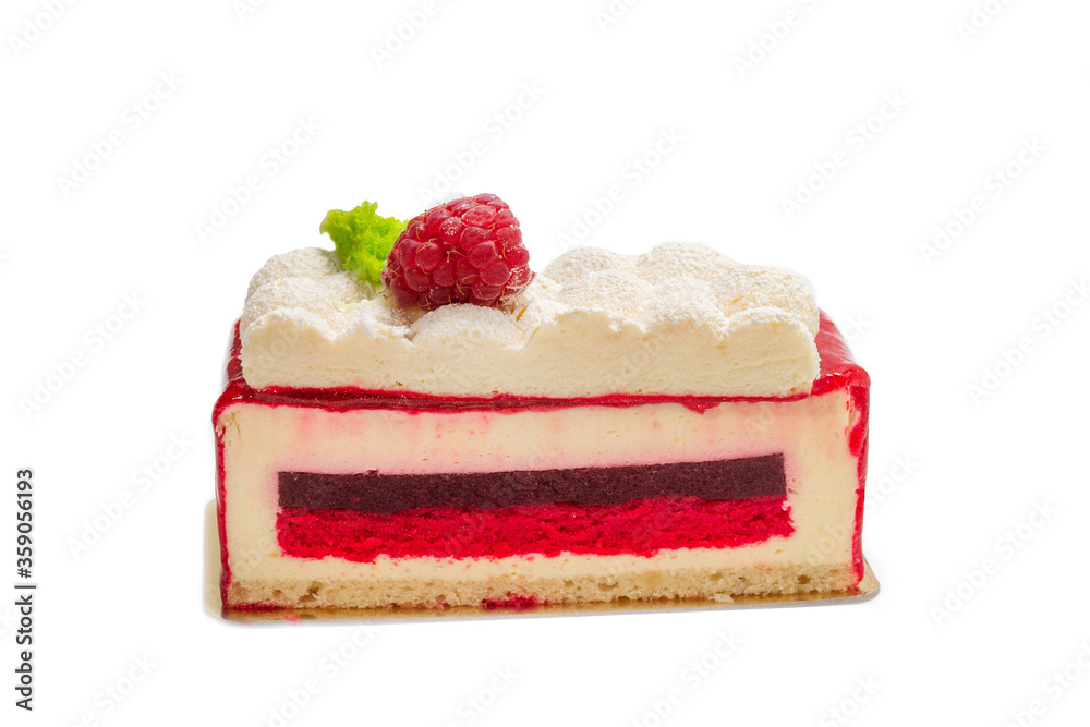 Raspberry cake isolated on white Raspberry cake isolated on white