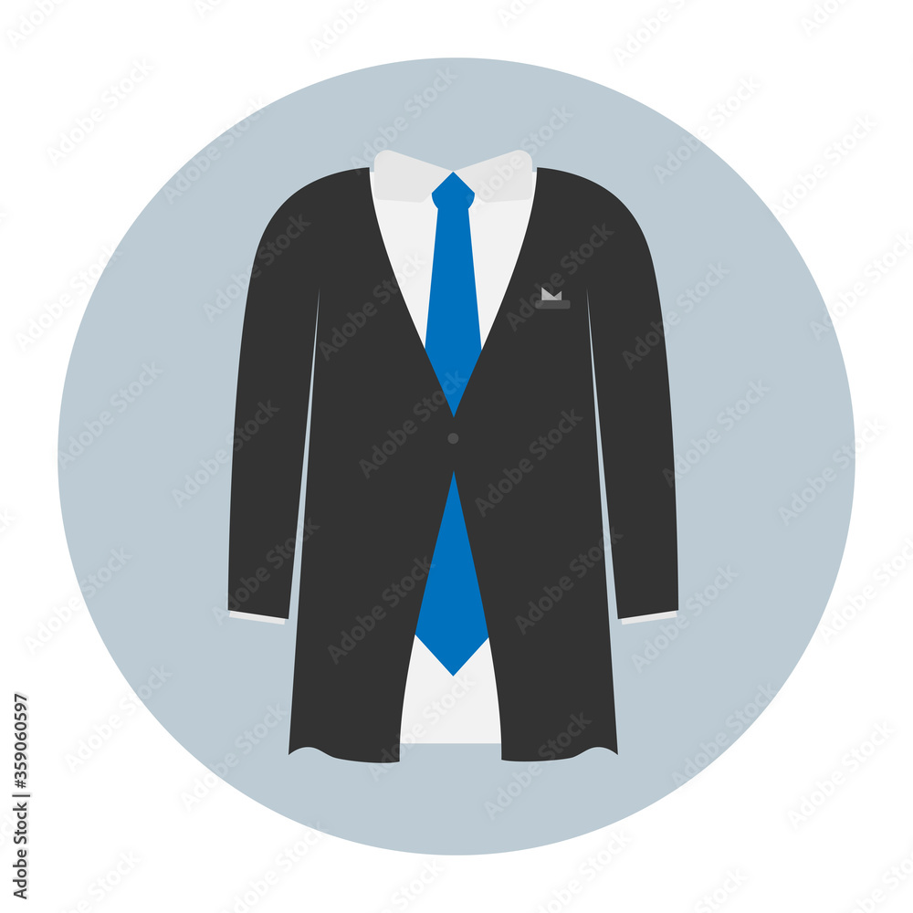 Manager Black Business Suit With Blue Tie Man Fashion Vector Illustration Manager Black Business Suit With Blue Tie Man Fashion Vector Illustration