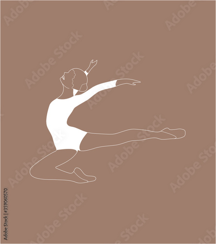 gymnast in overalls in a suit brown