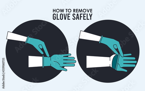 how to remove glove safely infographic