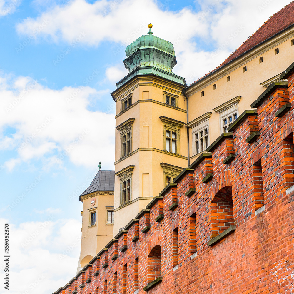 It's Wall of the Wawel Royal Castle in Krakow, Poland