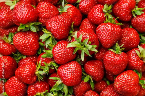 Fresh ripe strawberries, beautiful berry background.