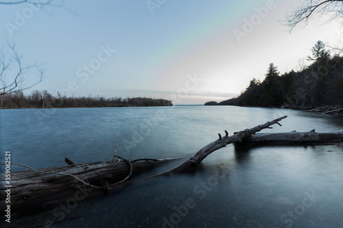 Photos Lacustrine landscape at sunset.