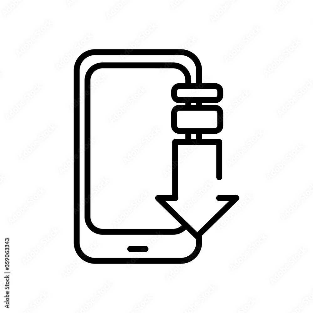 smartphone device with arrow download line style icon smartphone device with arrow download line style icon
