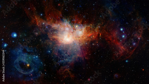 Fototapeta Naklejka Na Ścianę i Meble -  Starfield on night sky. Elements of this image furnished by NASA